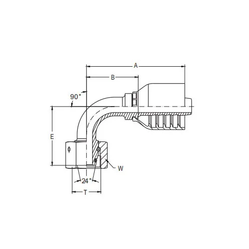 90°METRIC NỮ 24°CONE O-RING H.T. Khóa liên động không trượt