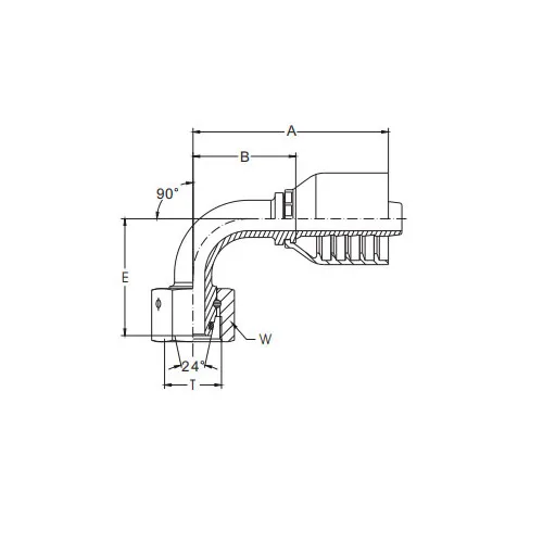 90° Metric Swivel Female 24° Cone Seat O-Ring