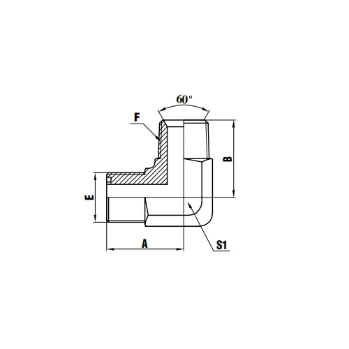 90°ORFS Lelaki O-Ring/NPT Lelaki