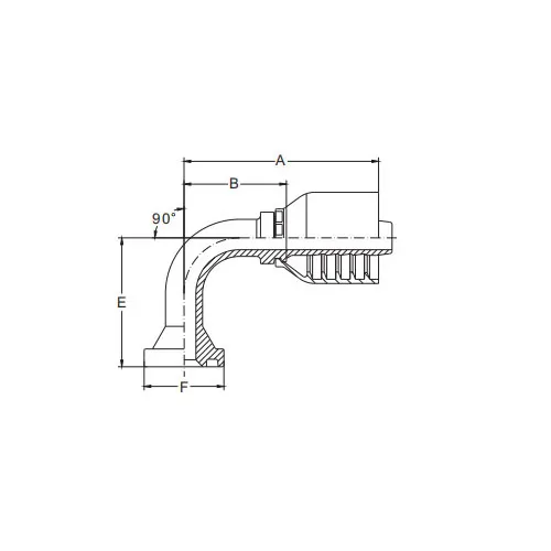 Kołnierz 90° SAE 6000PSI Stożek 62