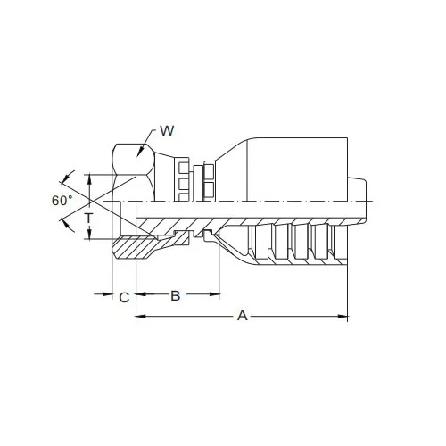 Con dấu hình nón 60 ° nữ BSPP