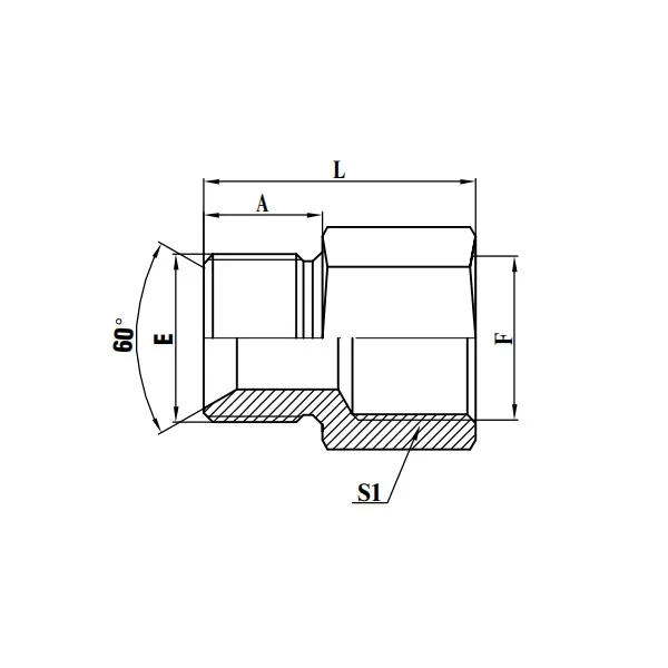 Tubo de solda de topo/BSP fêmea 60° Cone