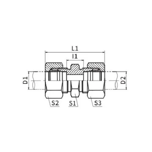 DIN 24° Cone Bite Typ raka adaptrar