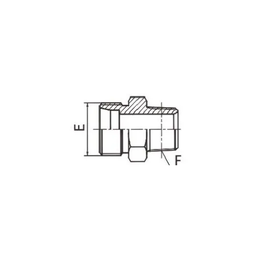 DIN Métrico Macho 24°L .T./NPT Macho 60°