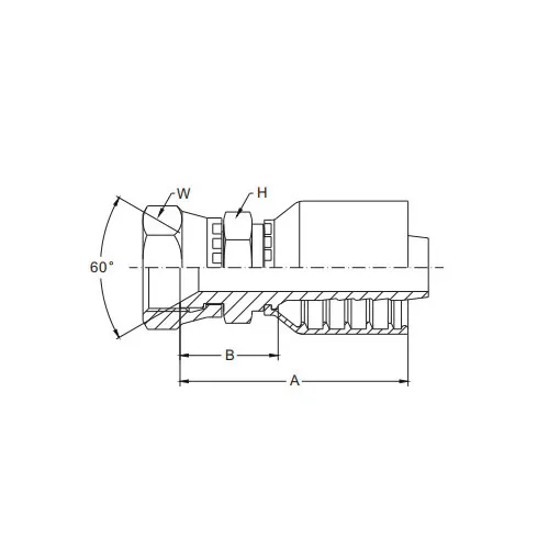 Komatsu Metric anya 60°-os kúpos tömítés