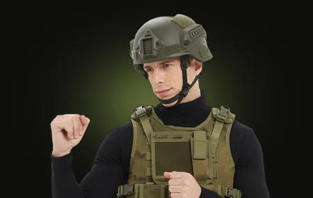 What is the name of the bomb helmet used by the military police