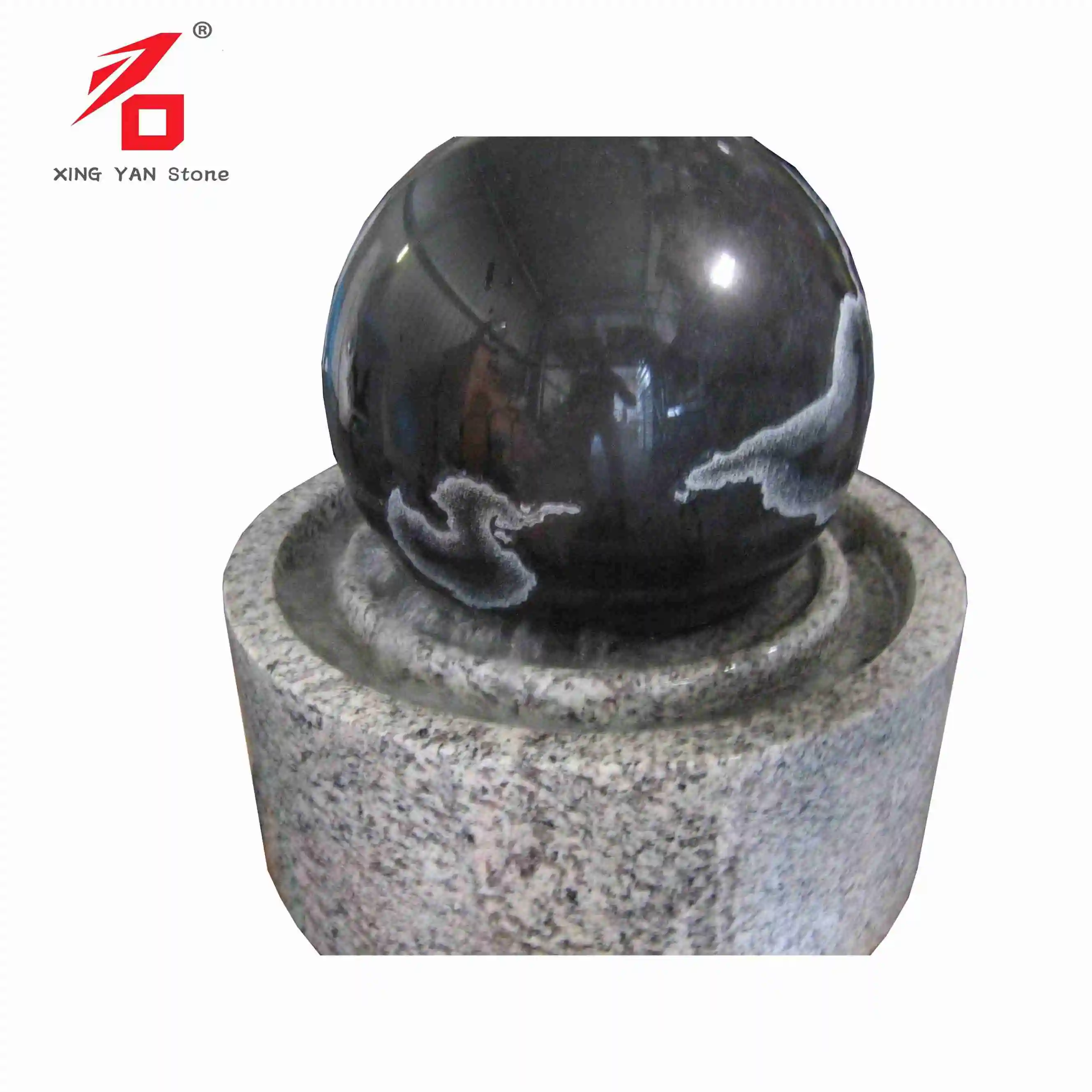 Granite Fountain with Cylindrical Base