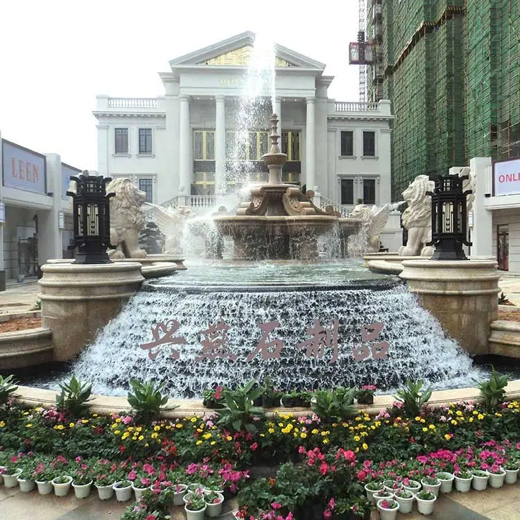 Lion Style Flowing Fountain