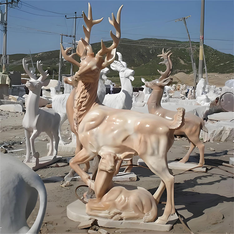 Marble Deer Statue