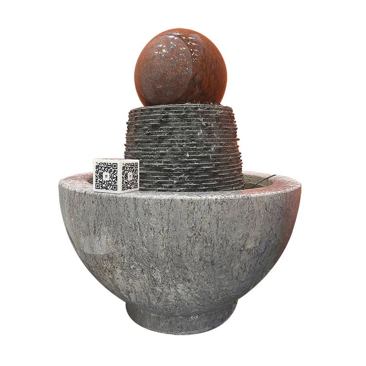 Natural Stone Made Rotating Globe Water Fountain