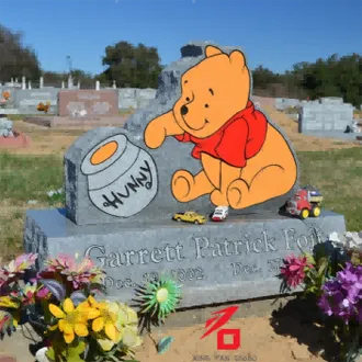 Pooh Bear patterned tombstone