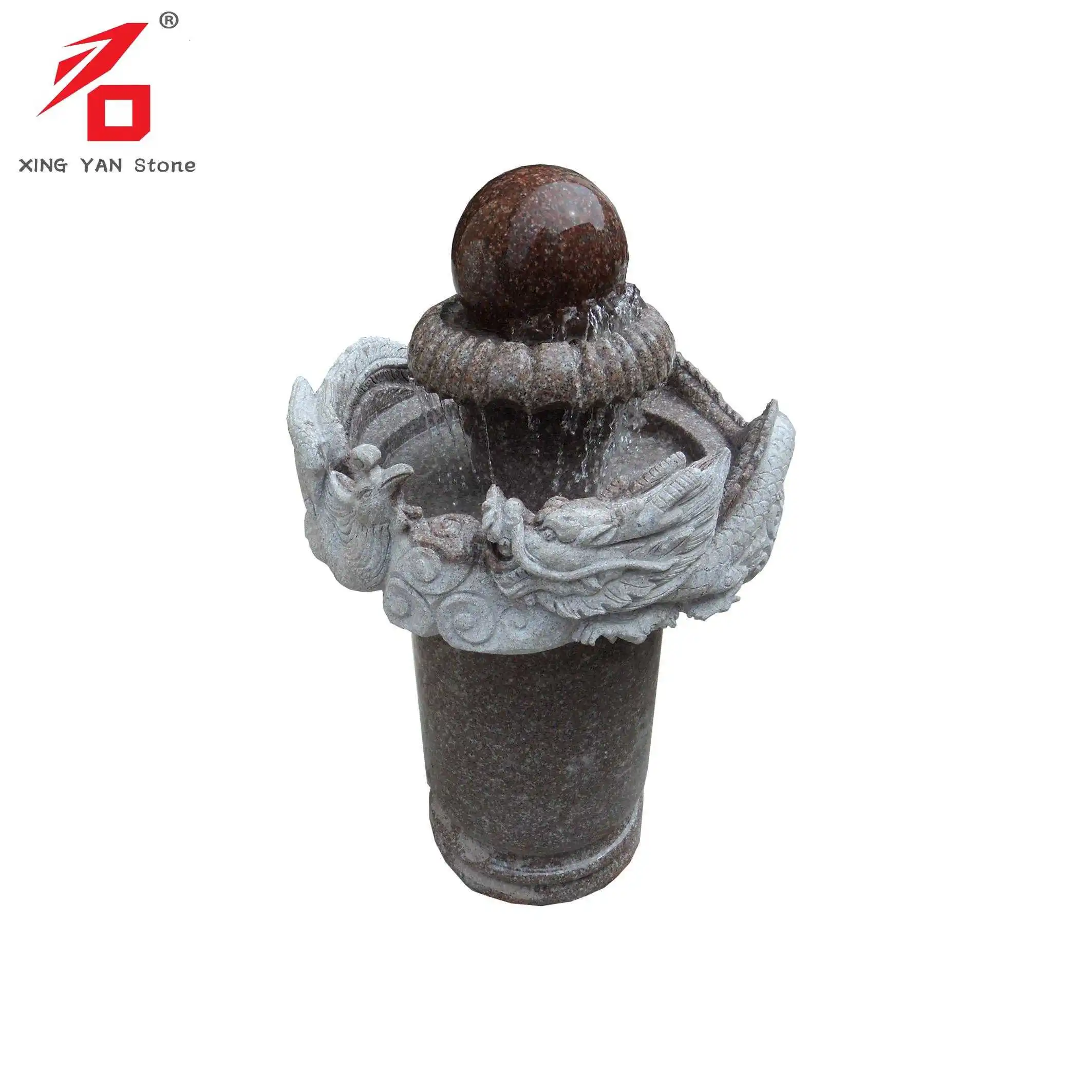 Red Granite Ball Fountain