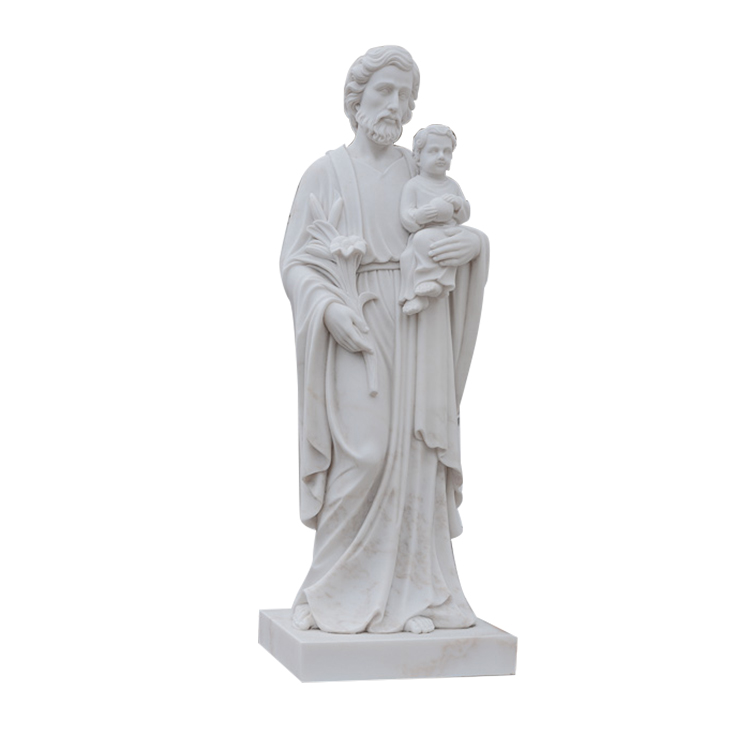 Saint Joseph With Baby Marble Statue