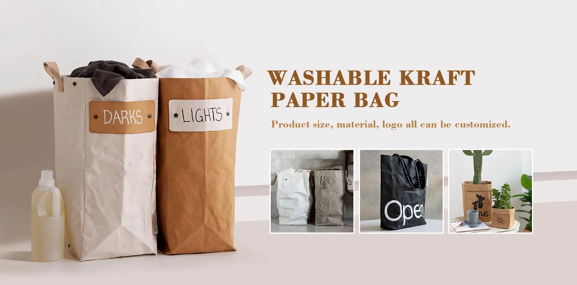 China Washable Kraft Paper Storage Bag Manufacturer