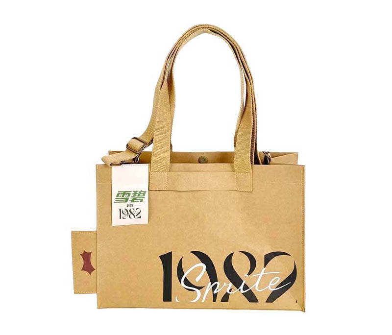 Washable Kraft Paper Tote Bag With Adjustment Strap