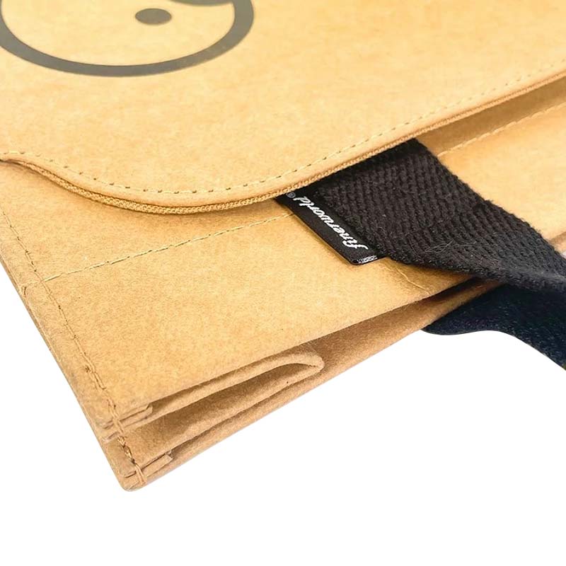 washable kraft paper tote bag with front pocket 