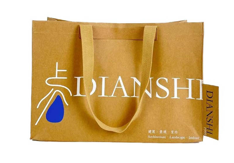 Washable Kraft Paper Tote Bag With Inner Pocket