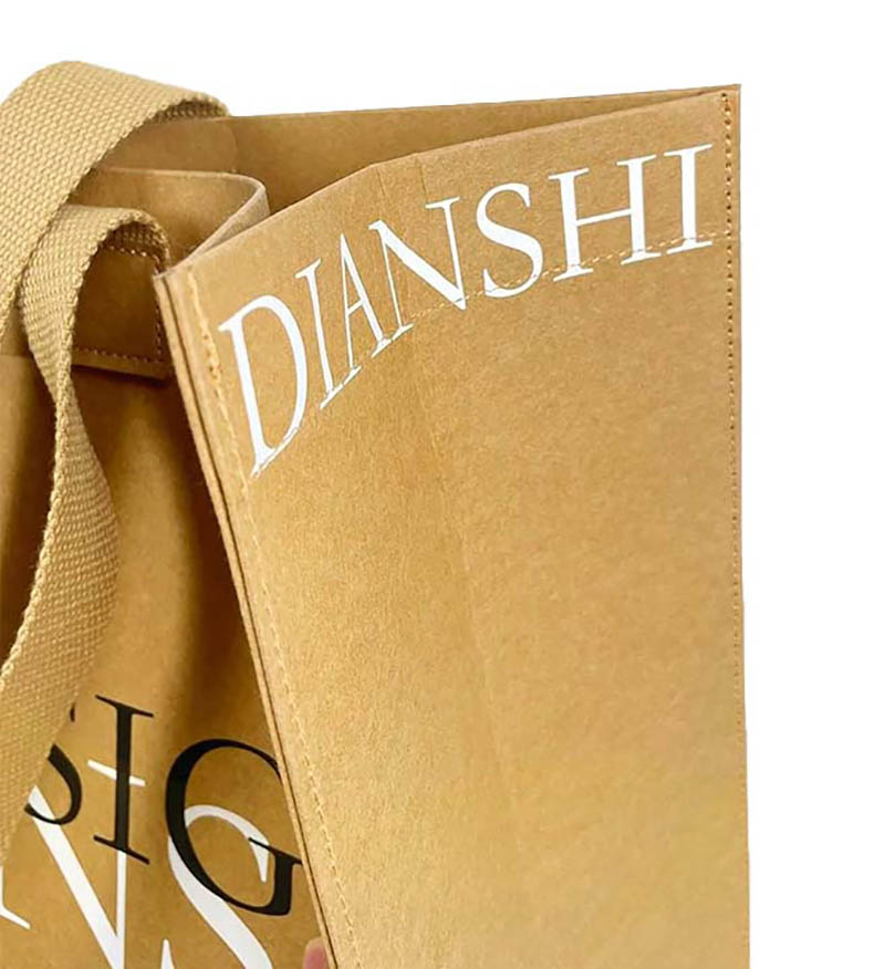 Washable Kraft Paper Tote Bag With Inner Pocket