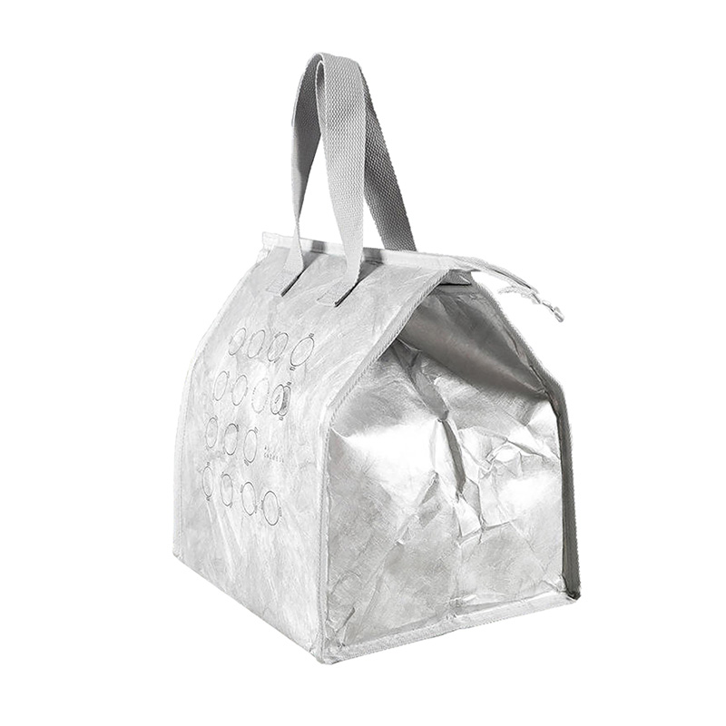 Silver Tyvek Material Lunch Bag