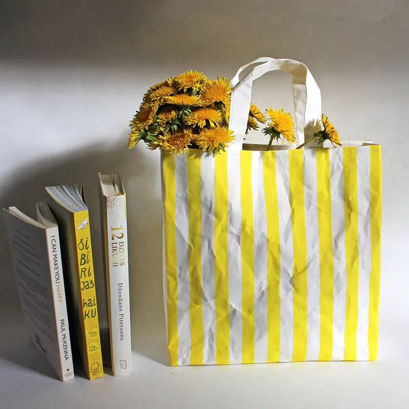 Sac fourre-tout en papier kraft lavable avec impression complète