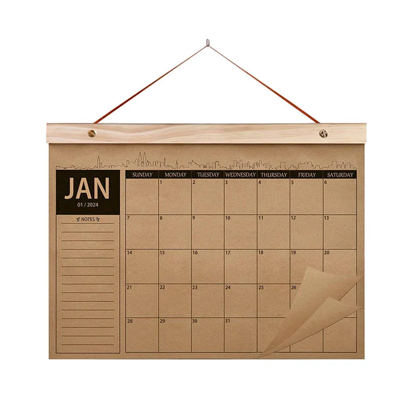 Wandkalender van kraftpapier