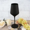 كأس النبيذ الزجاج طويل القامة أسود