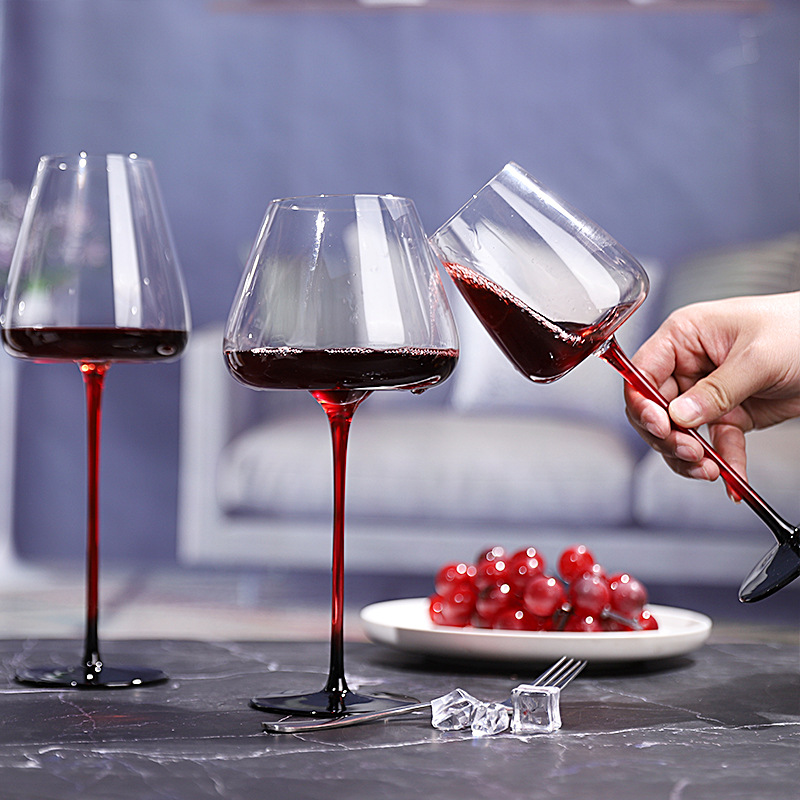 Black Tie Crystal Glass Red Wine Goblet