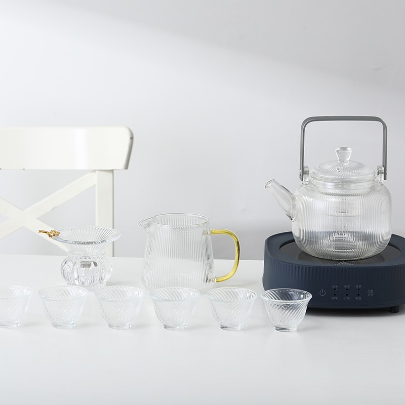 Crystal glass tea set