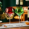 Copo de vinho tinto de vidro colorido de luxo estilo europeu