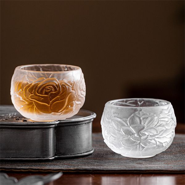 Handmade lotus glass tea cup