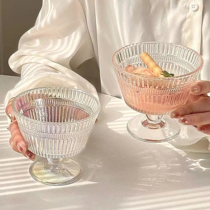 Glass dessert glasskål
