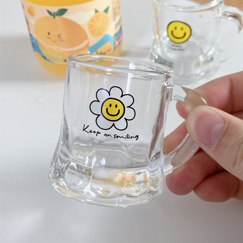 Ins Style Printed Glass Milk Cup