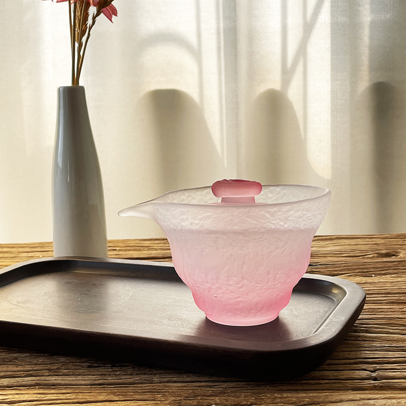 Japanese Frosted Glass Covered Bowl