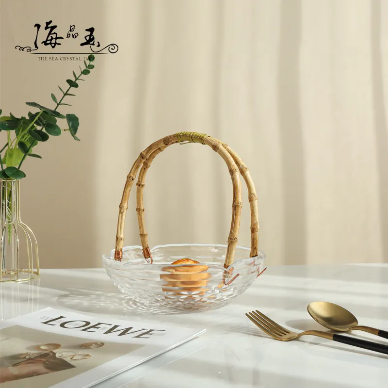 Преносима стъклена кошница с плодове в японски стил