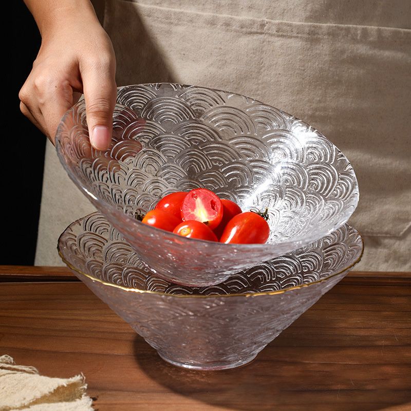 Japanese style salad glass bowl