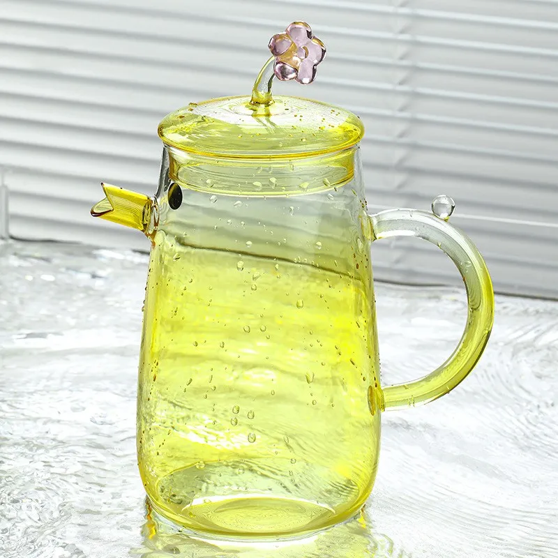 Kleiner gelber Enten-Wasserkocher aus Glas