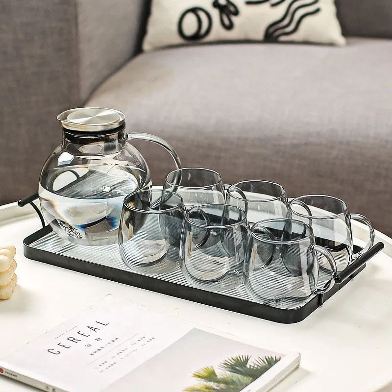 Nordic Style Smoke Grey Glass Kall Vattenkokare Set