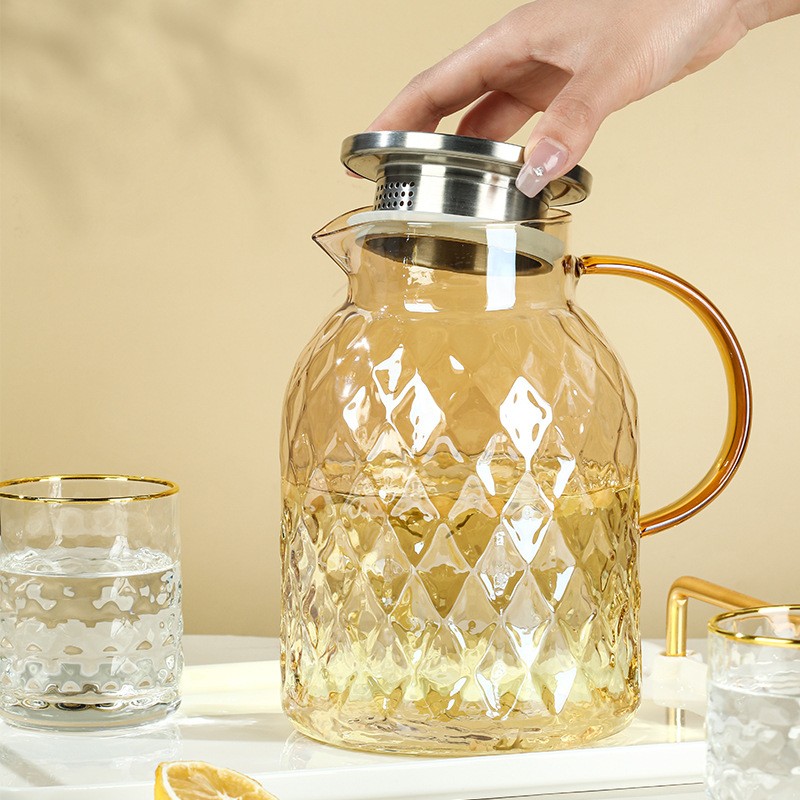 Pineapple Pattern Glass Cold Kettle