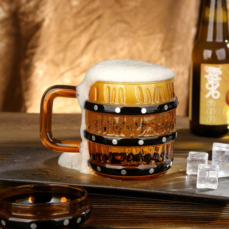 Pirate Barrel Glass Beer Mug