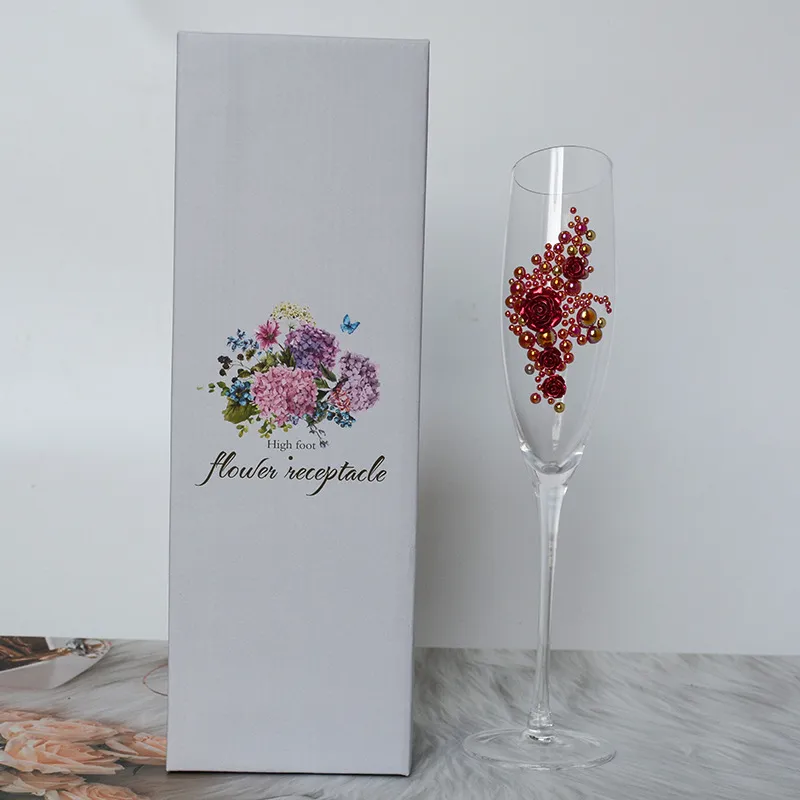 Champagnerflöte aus Rosenglas