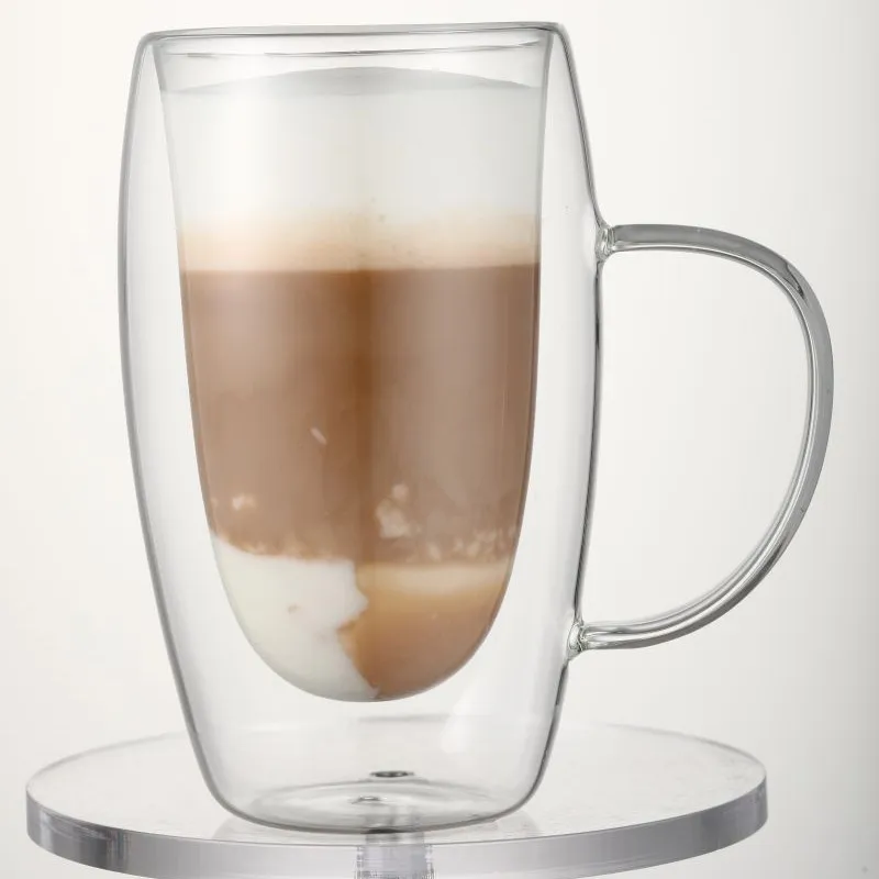 Einfache doppelschichtige Kaffeetasse aus Glas