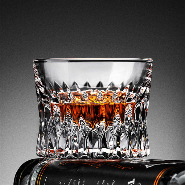 Simple transparent glass whiskey glass