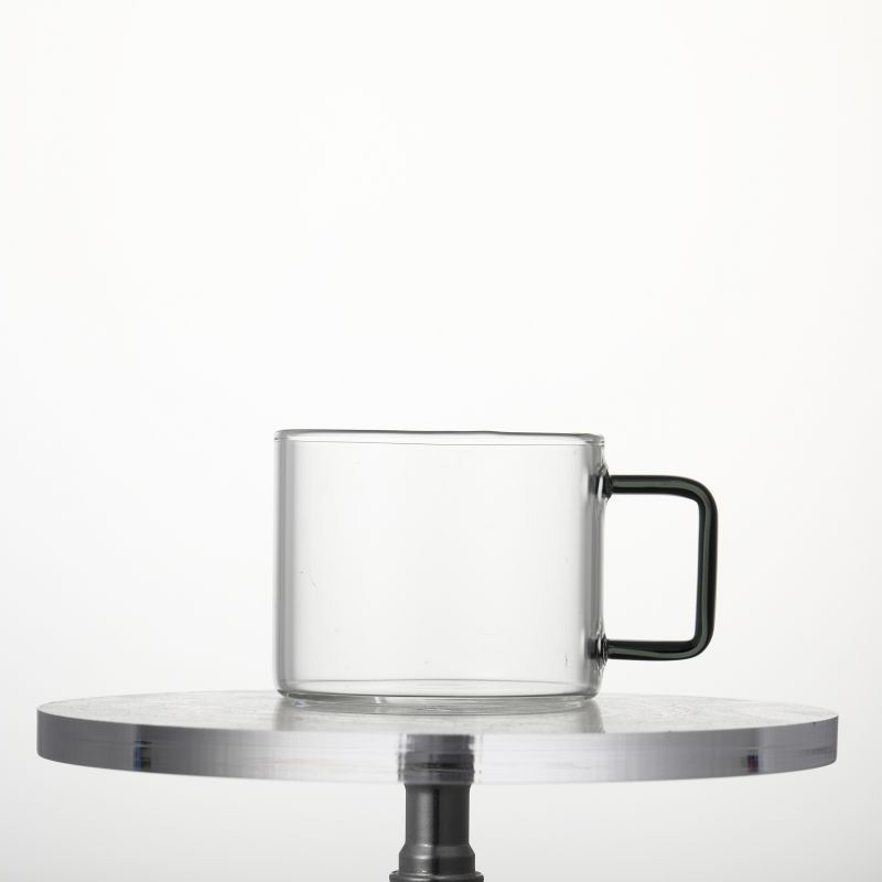 Square Handle Glass Water Cup
