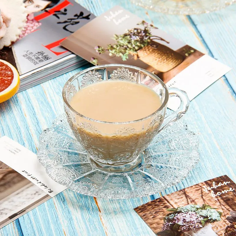 Sonnenblumen-Kaffeetasse aus Glas