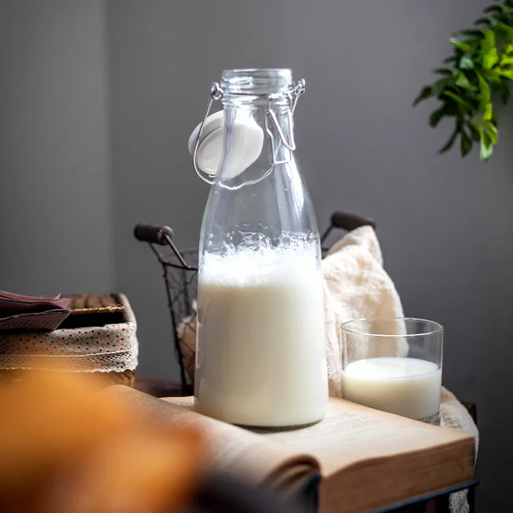 Brede glazen transparante verzegelde fles van kaliber