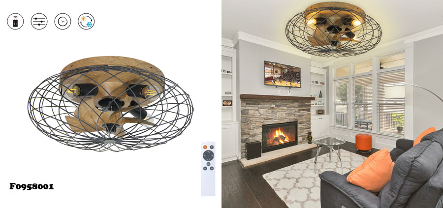 changeable bulb iron ceiling fan light