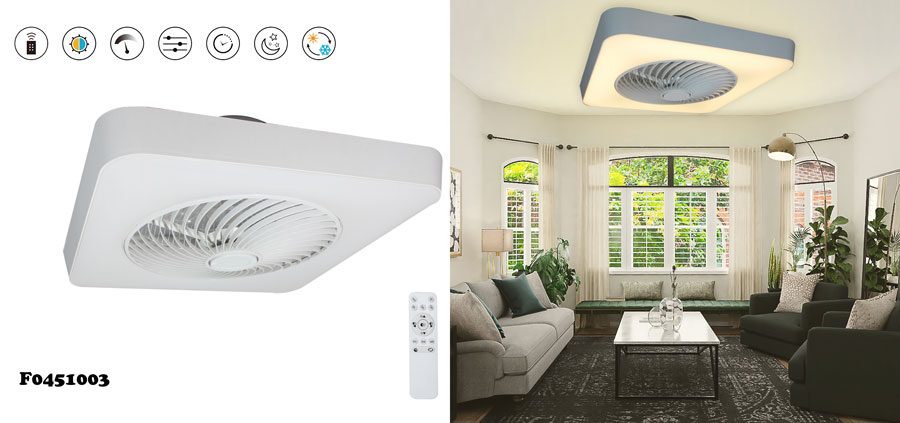 square ceiling fan light