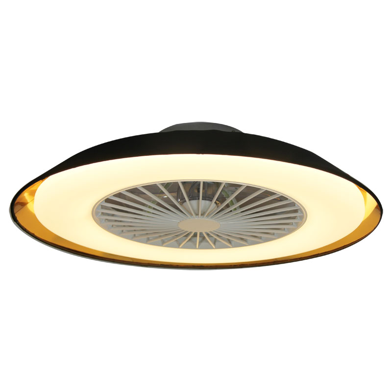 Ultra-thin Beveled Cloth Shade Ceiling Fan Lamp