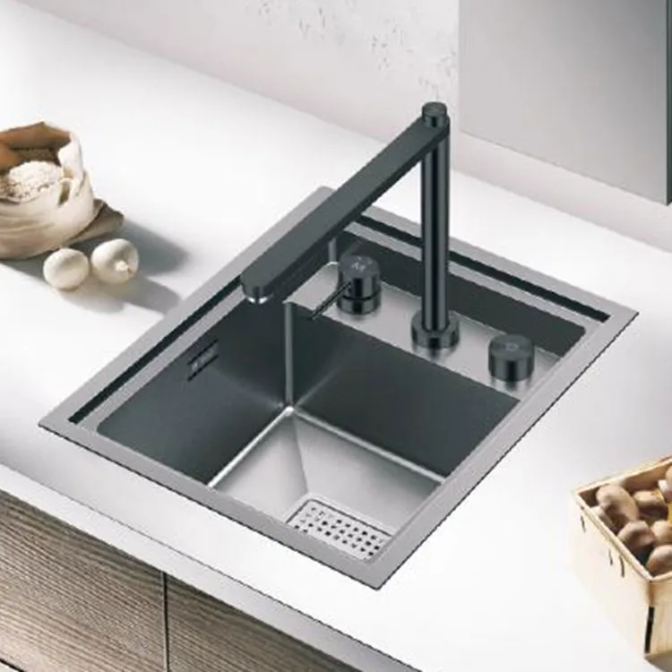 Black Gold Stainless Steel Single Basin Concealed Sink