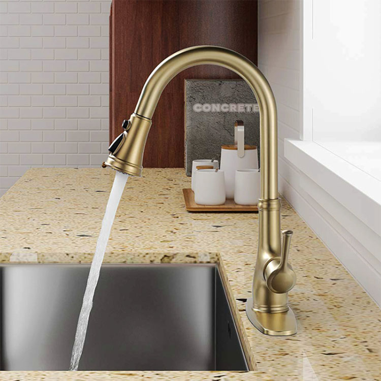 Brushed Gold Kitchen Faucets